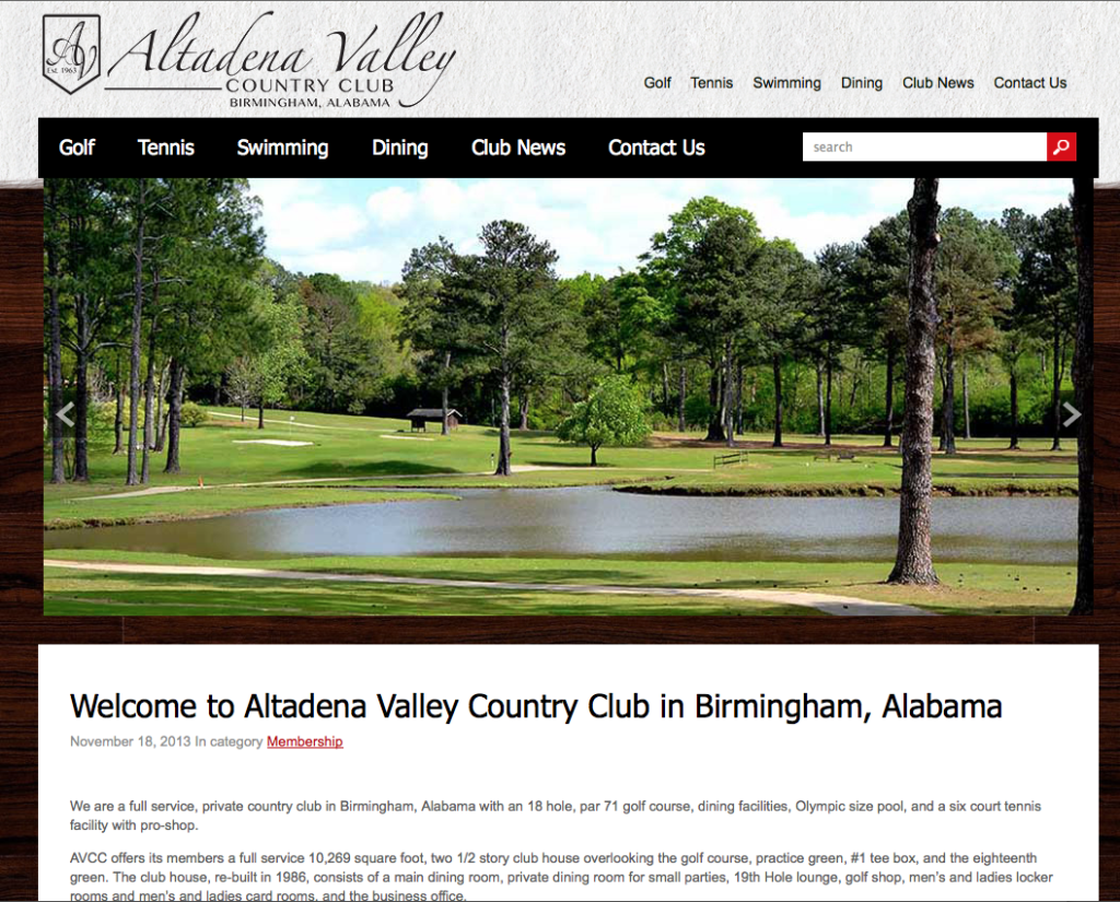 Altadena Valley Golf Website